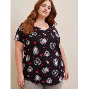 Torrid Disney Villains Classic Fit Cotton V-Neck Top 4X